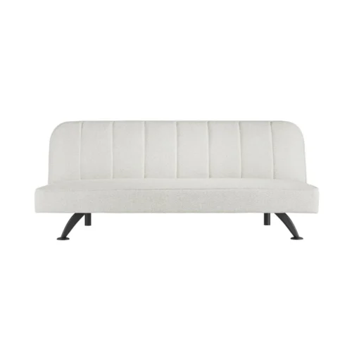 Burlington Ivory Boucle Sofa Bed - Modern Design with Matte Black Finish