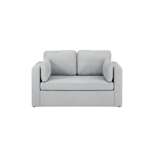 Newport Light Grey 2 Seater Sofa - Linen-Blend Upholstery with Scatter Cushions