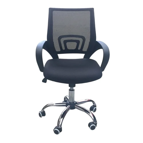 Tate Black Mesh Office Chair - Ergonomic Comfort with Sleek Swivel Design