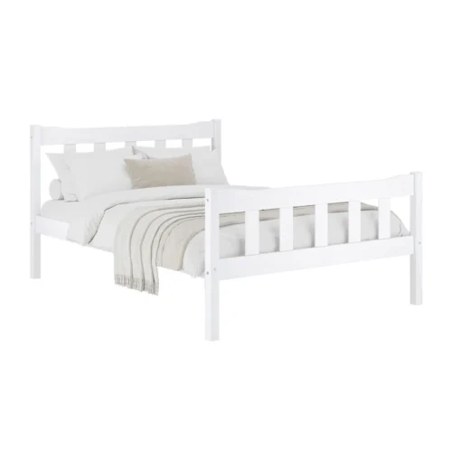 Havana White King Size Bed-White-Washed Solid Pine & Timeless Elegance (2 Packs)