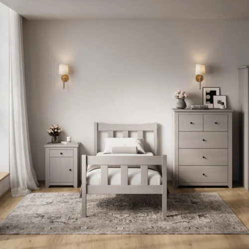 Havana Grey Single Bed - Grey-Washed Solid Pine with Timeless Elegance (2 Packs)