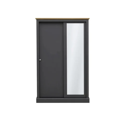 Devon Charcoal 2-Door Sliding Wardrobe - Timeless Elegance with Smart Storage