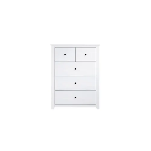Havana 3+2 Chest - Solid Pine with White-Washed Finish & Antique-Style Handles