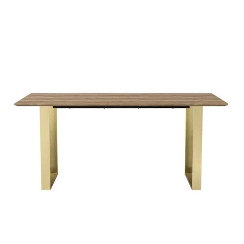 Antibes Gold Dining Table - Wood Top & Black Metal U-Shaped Legs Pack of 2