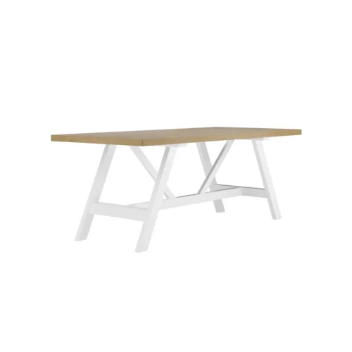 Nantucket Latte & White Dining Table Modern Style Wood Grain Finish