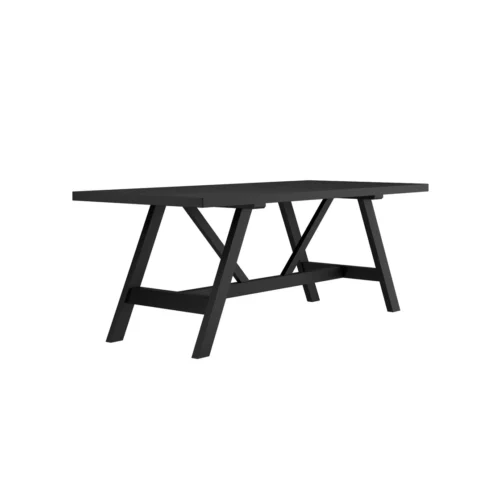 Nantucket Black Dining Table Sleek Wood Grain Bold Modern Design