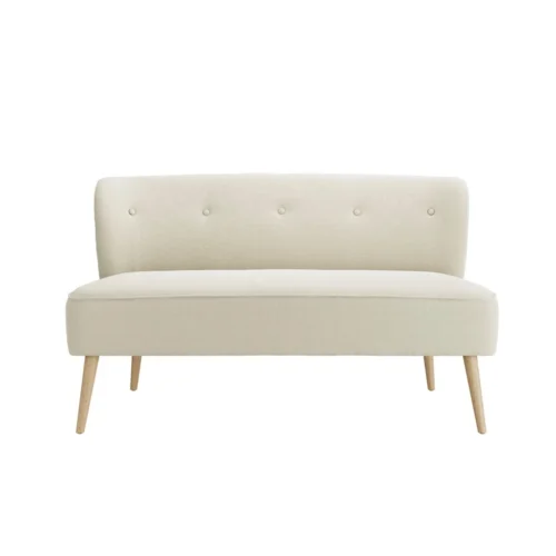 Beau 2 Seater Sofa - Sand Upholstery & Blonde Wood Frame