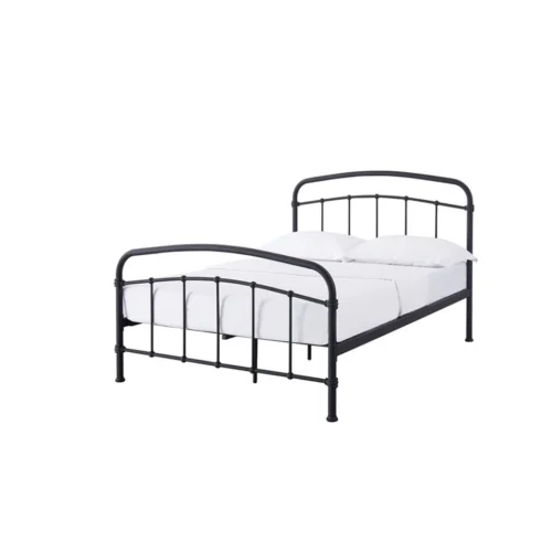 4ft6 Halston Metal Black Double Bed Frame 113x146x200cm Free Delivery In 2 Packs