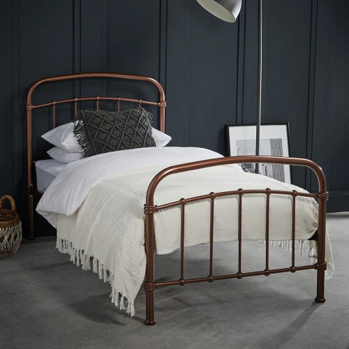 3ft Halston Single Copper Metal BedFrame-113x101x200 cm Free Delivery(2 Pack)
